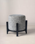 Lincoln Oak Wood Upholstered Pouf
