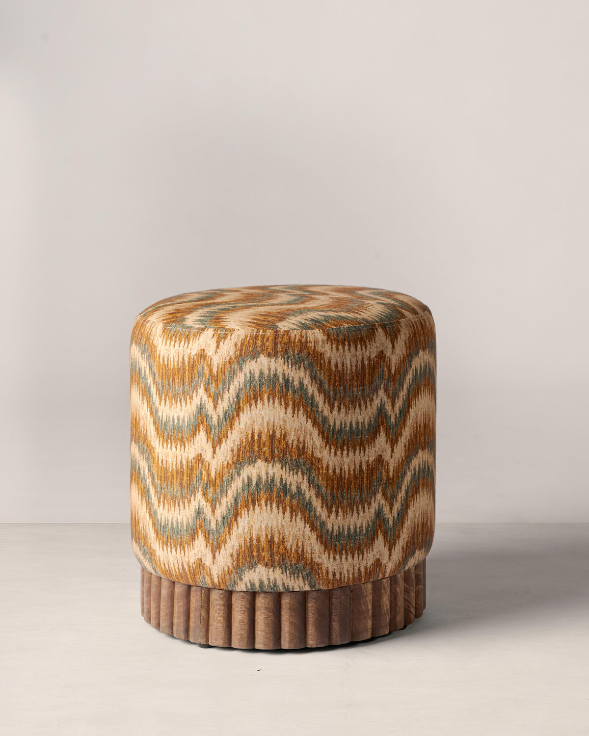 Corbusier Wooden Upholstered Pouf