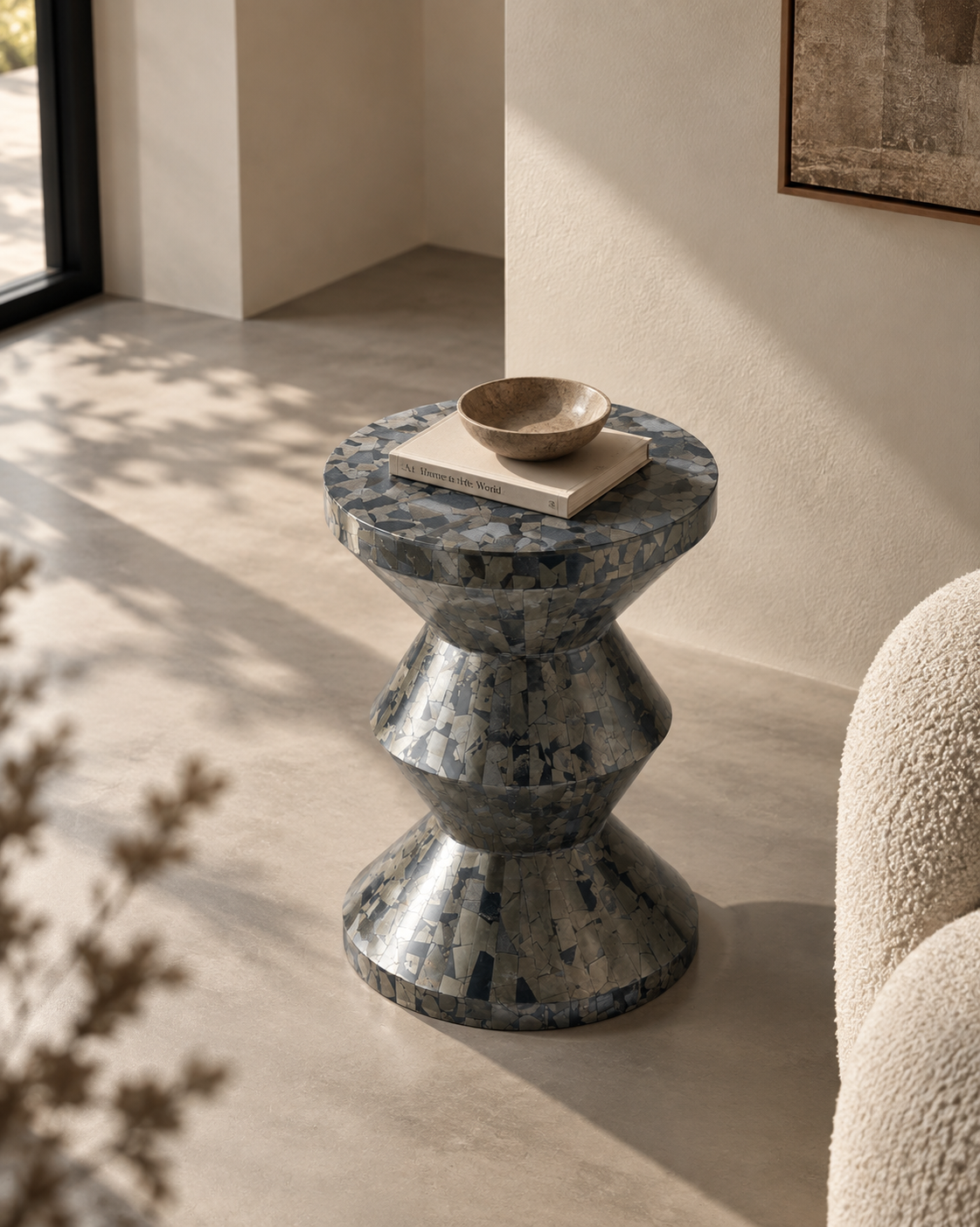 Klimt Wooden/Pyrite Side Table