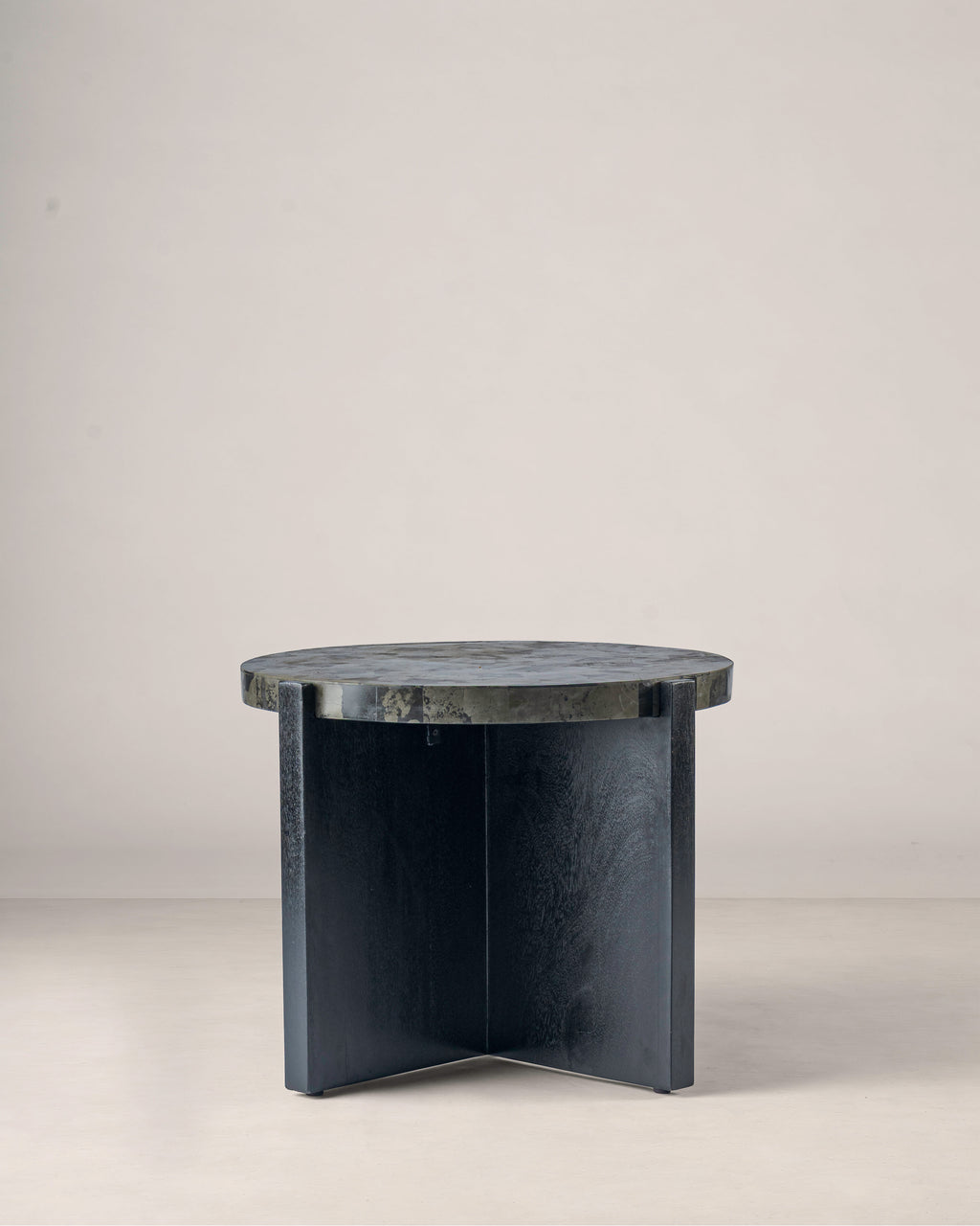 Gogh Oak Wood/Stone Side Table