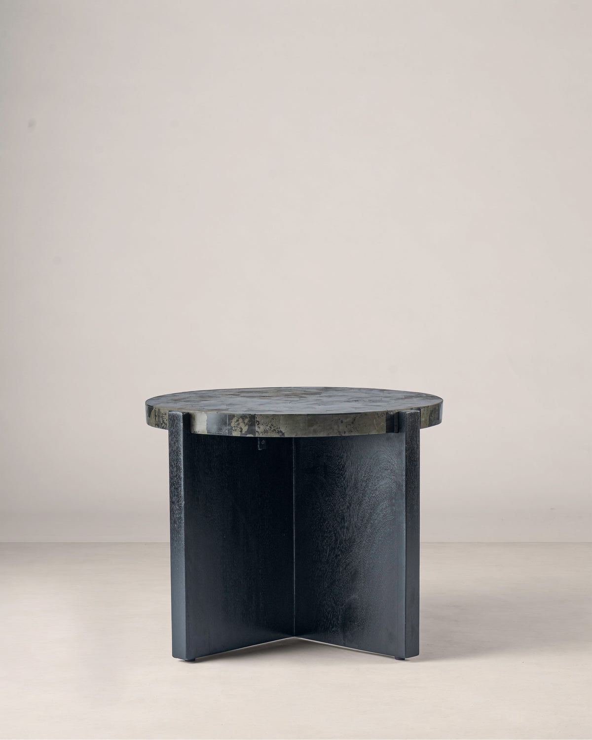 Gogh Oak Wood/Stone Side Table