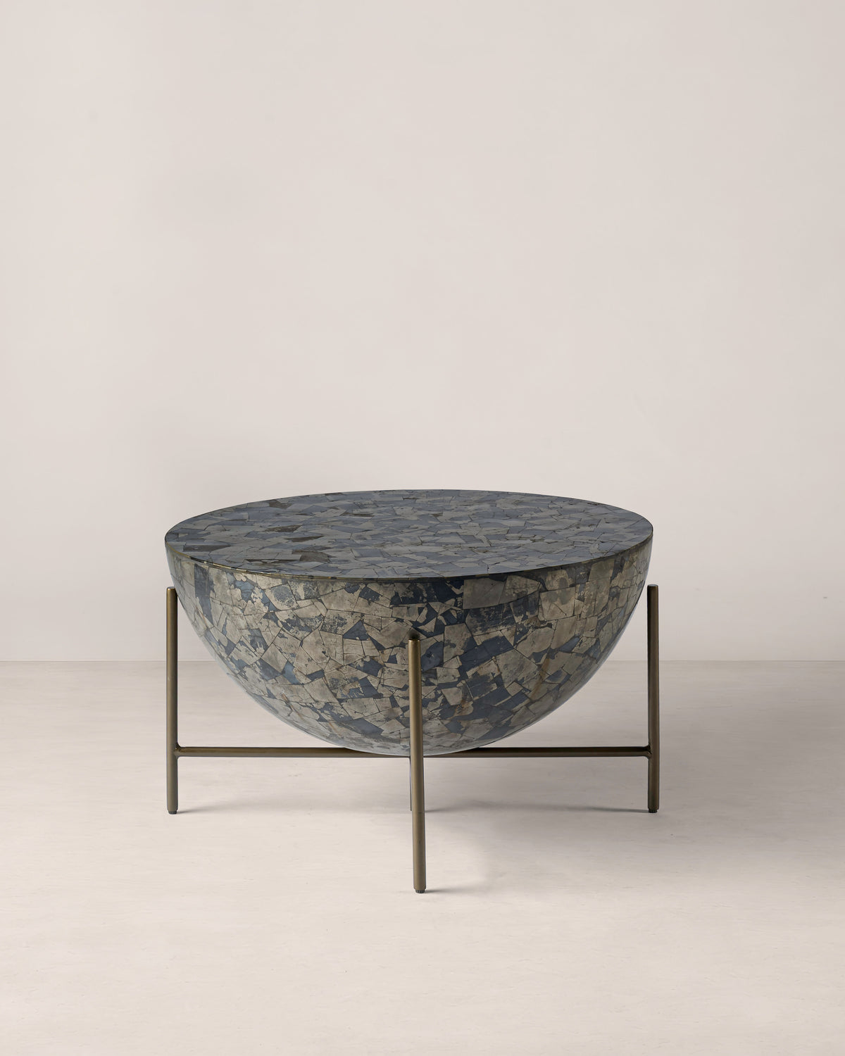 Salvador Iron Coffee Table with Pyrite Stone Top