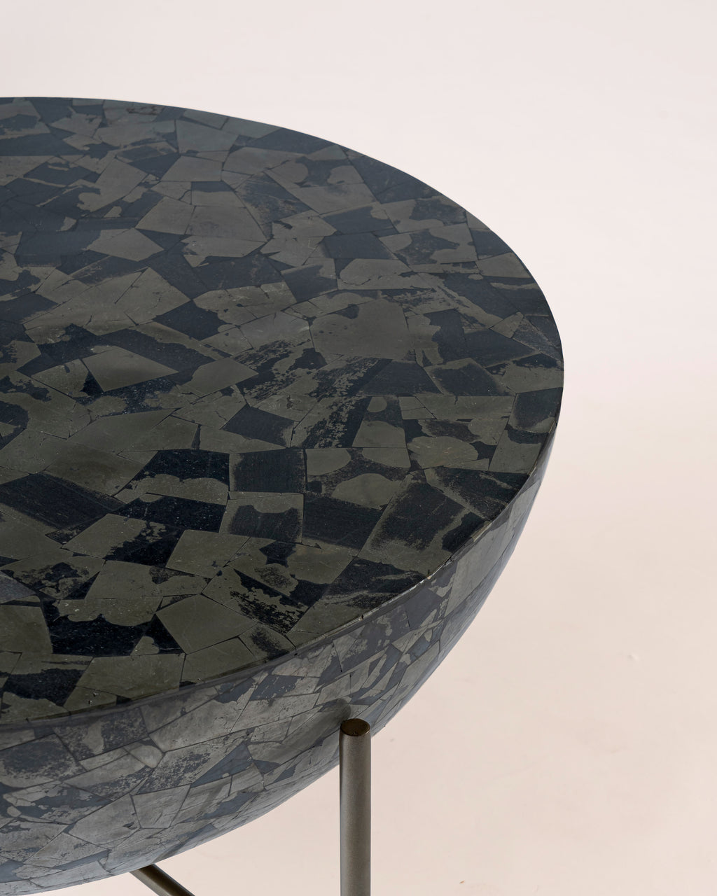 Salvador Iron Coffee Table with Pyrite Stone Top