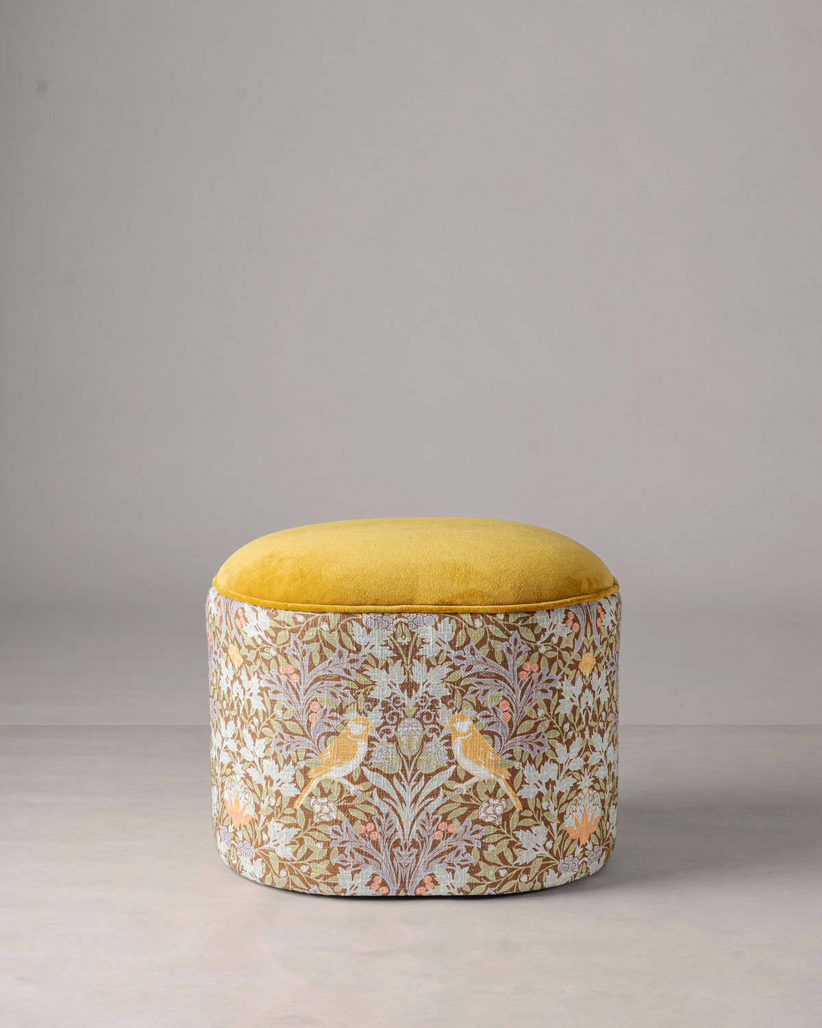 Fyodor Wooden Upholstered Pouf