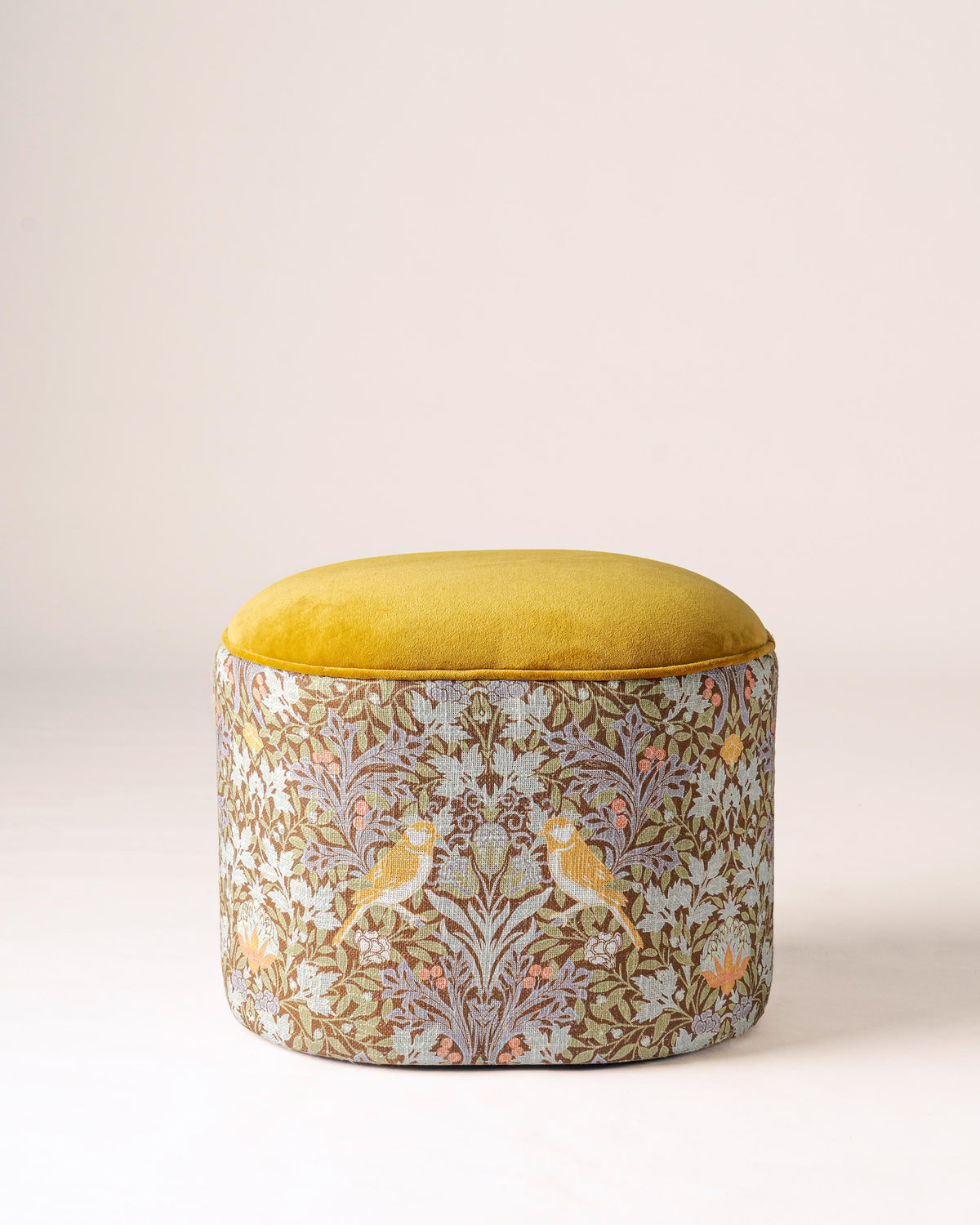 Fyodor Wooden Upholstered Pouf