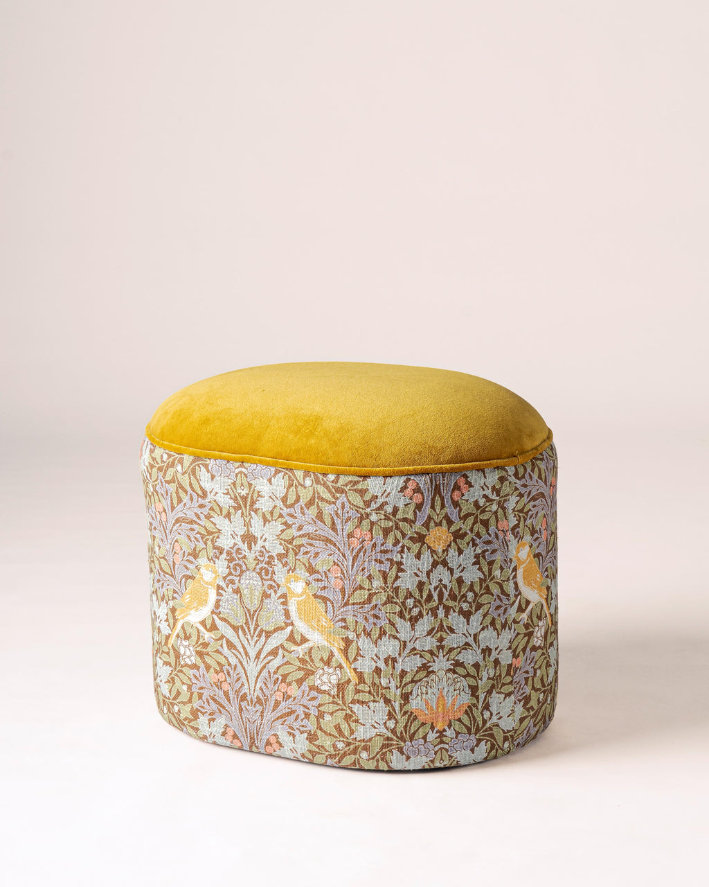 Fyodor Wooden Upholstered Pouf
