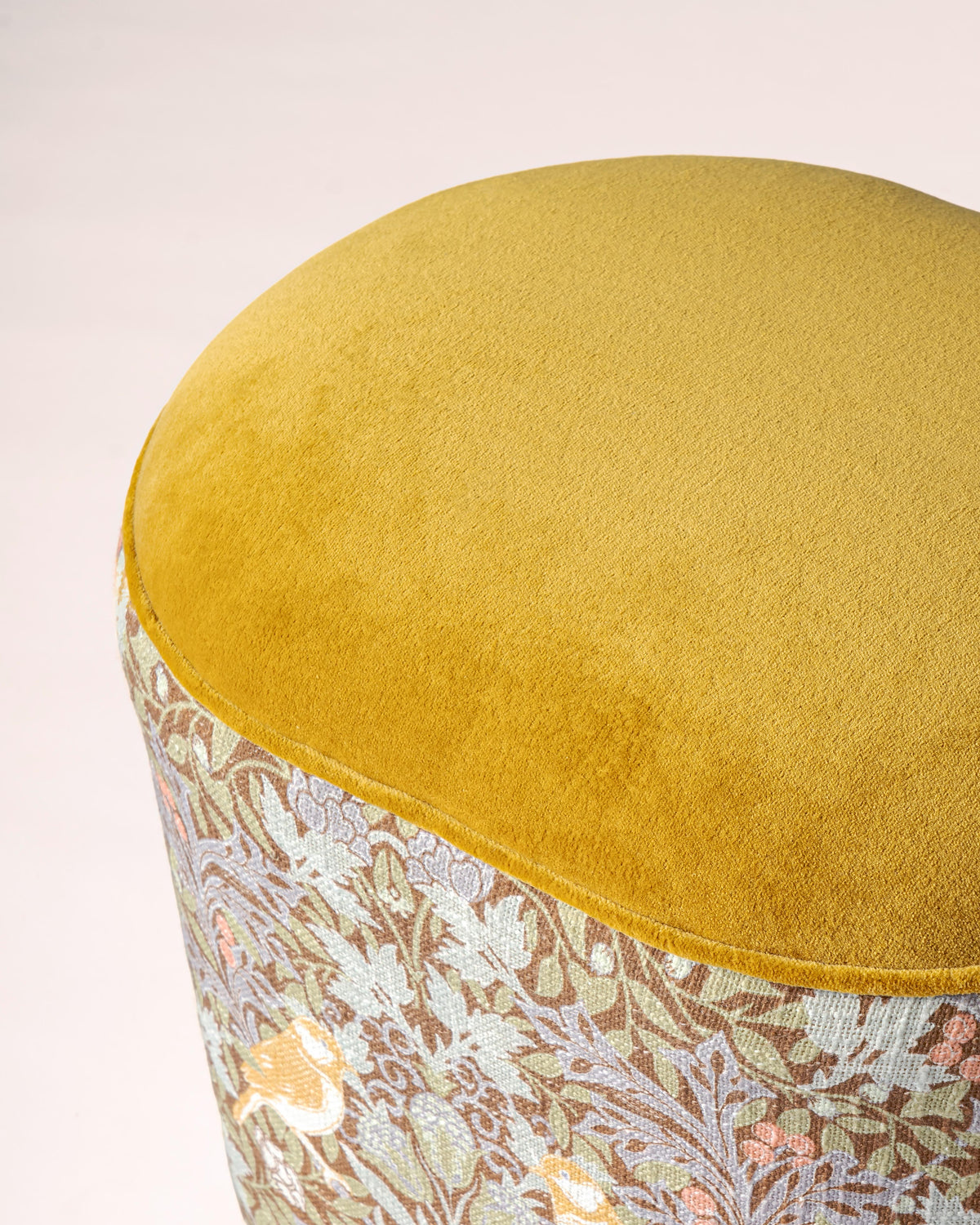Fyodor Wooden Upholstered Pouf
