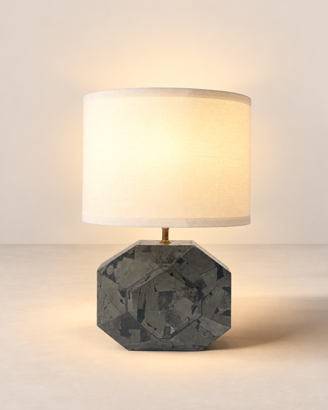 Schiele Wooden/Pyrite Table Lamp