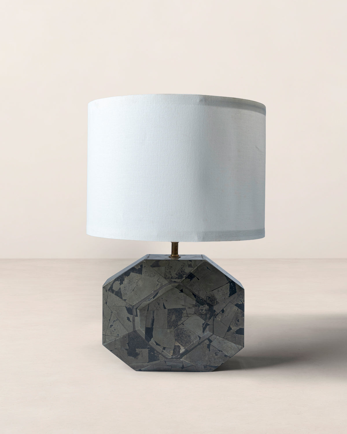 Schiele Wooden/Pyrite Table Lamp