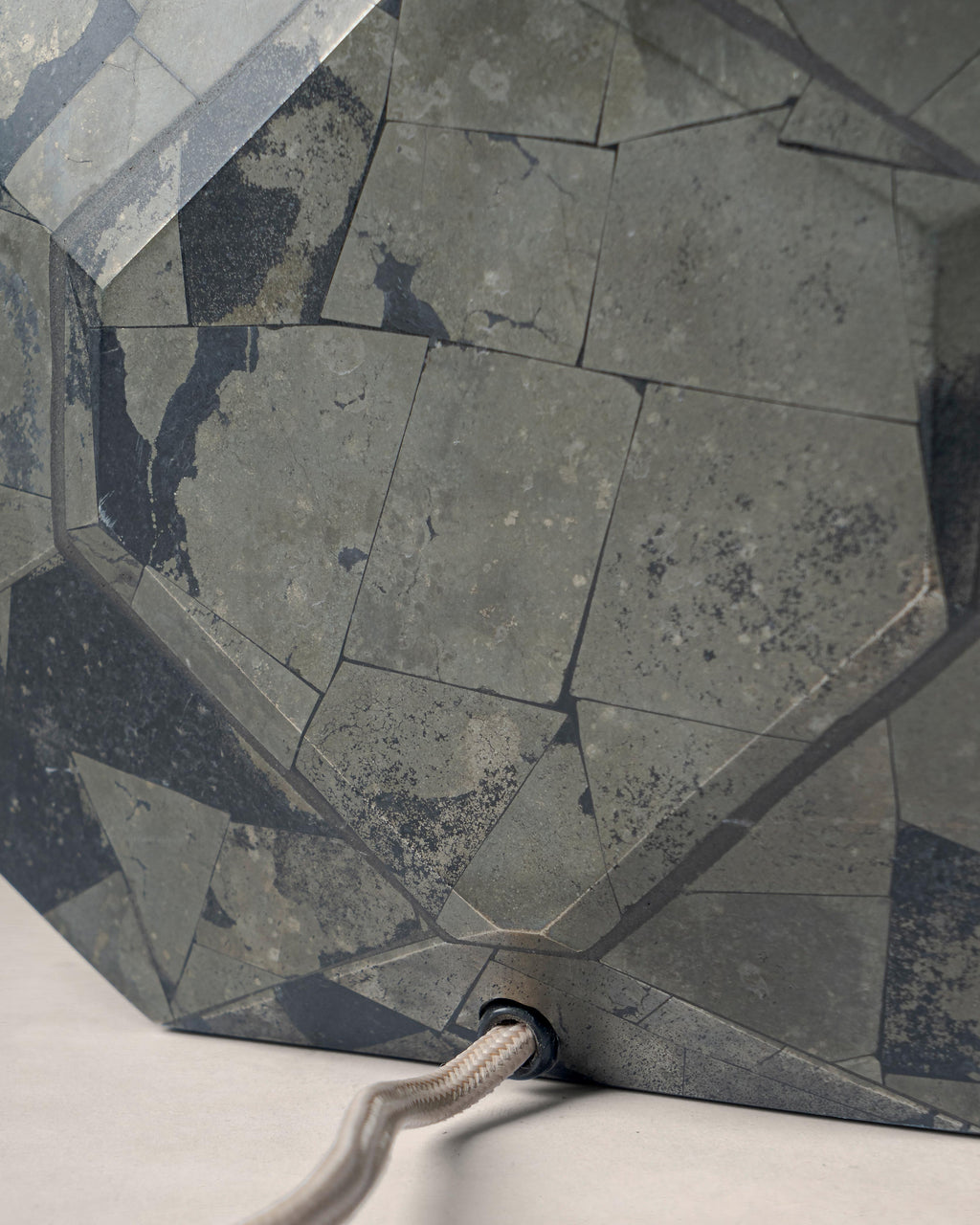 Schiele Wooden/Pyrite Table Lamp