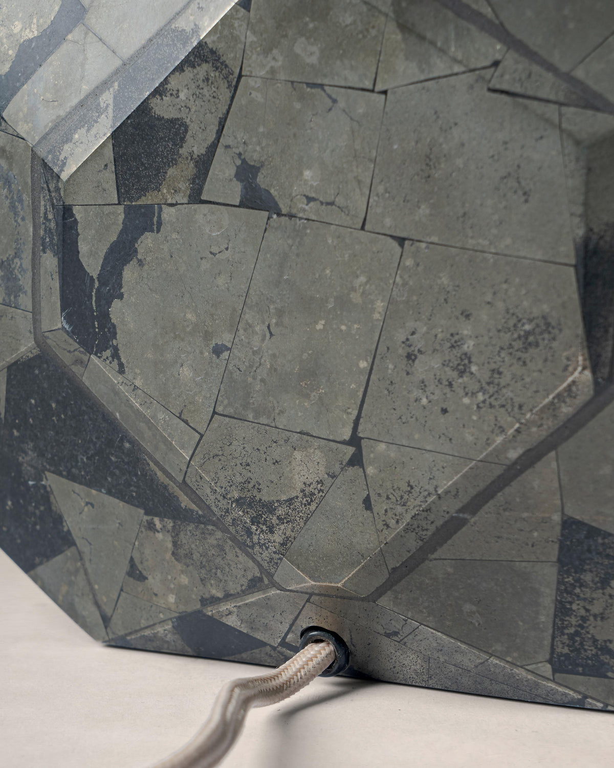 Schiele Wooden/Pyrite Table Lamp