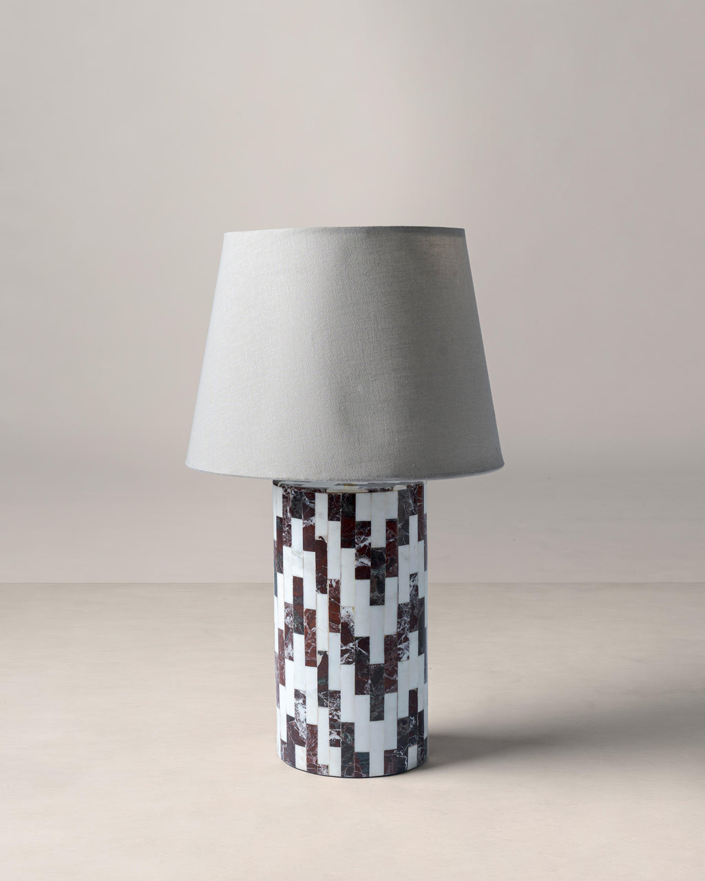 Kiefer Wooden/Multi Stone Inlay Table Lamp