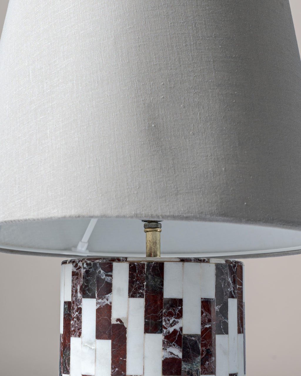 Kiefer Wooden/Multi Stone Inlay Table Lamp