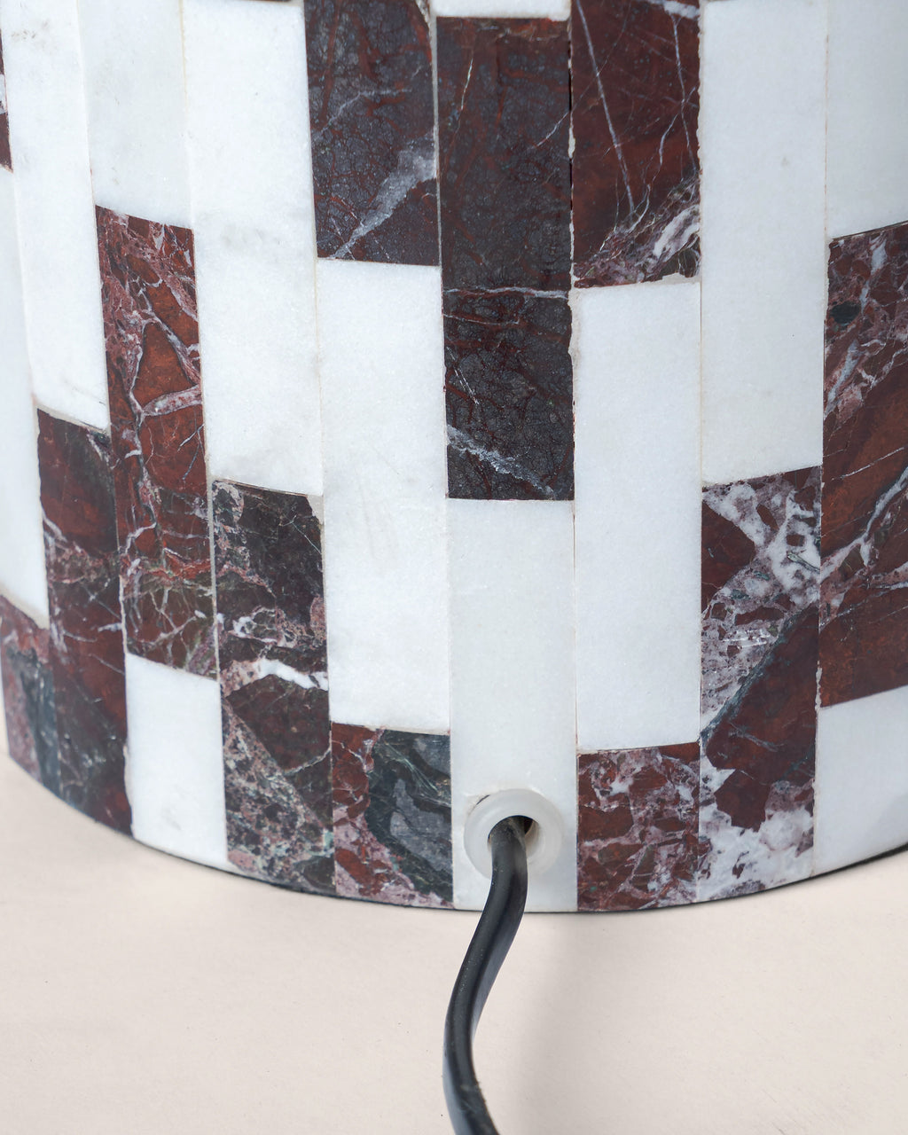 Kiefer Wooden/Multi Stone Inlay Table Lamp