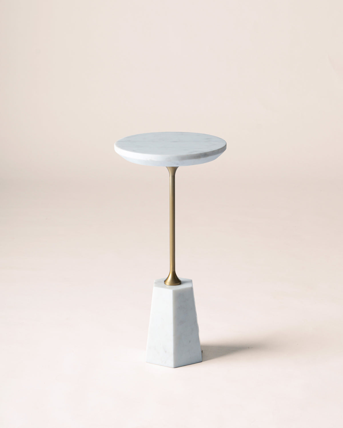 Matisse Stone Side Table with Iron Stand